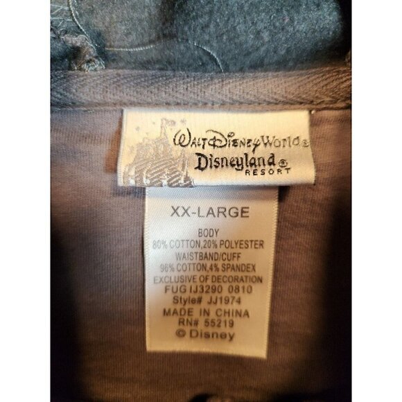Disney World Land Hoodie Full Zip Sweatshirt Mickey Mouse Gray Kids Sz XXL - Picture 3 of 7